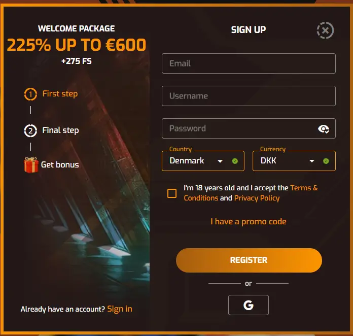 Hugo Casino Registration